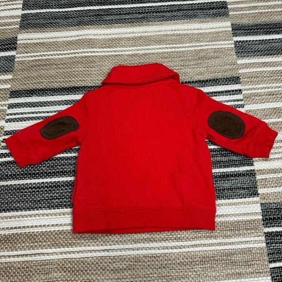 Janie And Jack Boys Sweatshirt Cozy Shawl Collar Pullover Holiday Red 3-6 Months - Picture 5 of 9